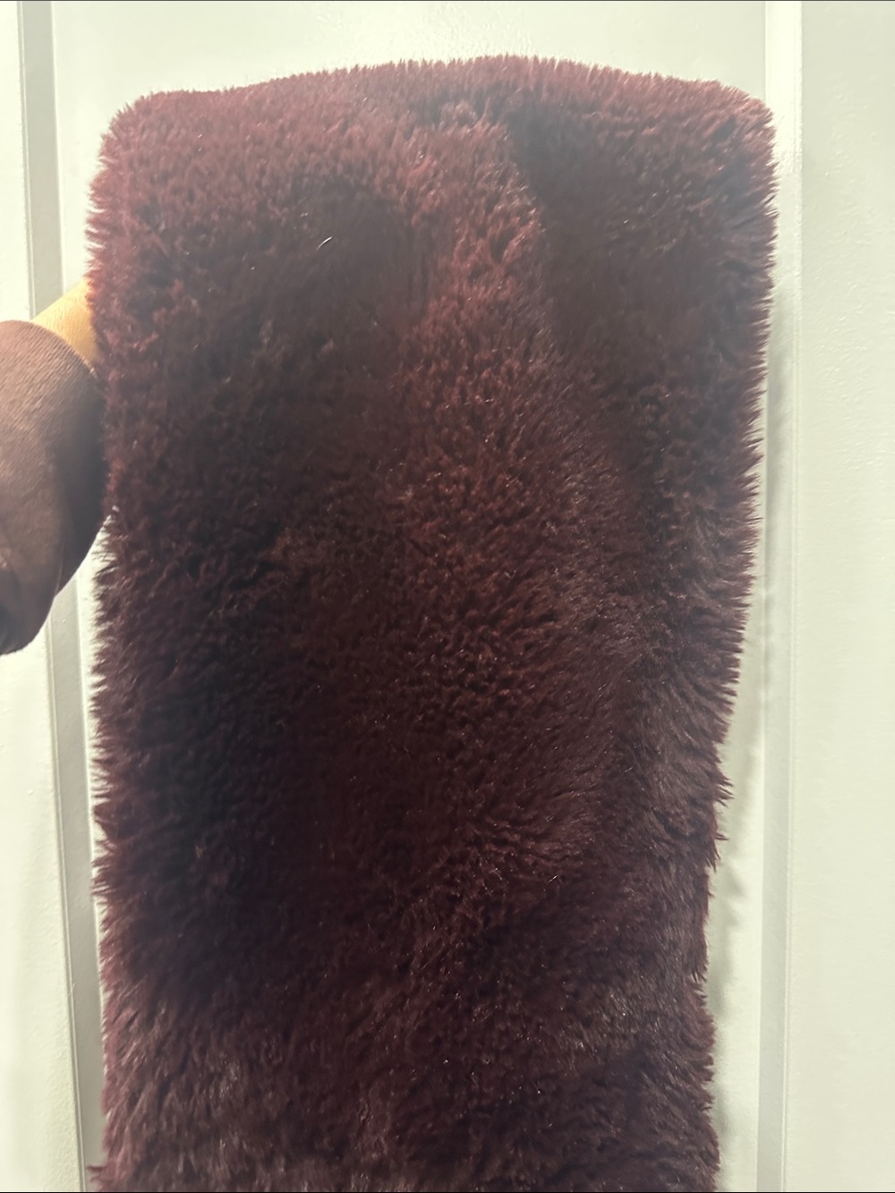 Plush Faux Fur Scarf in Deep Burgundy